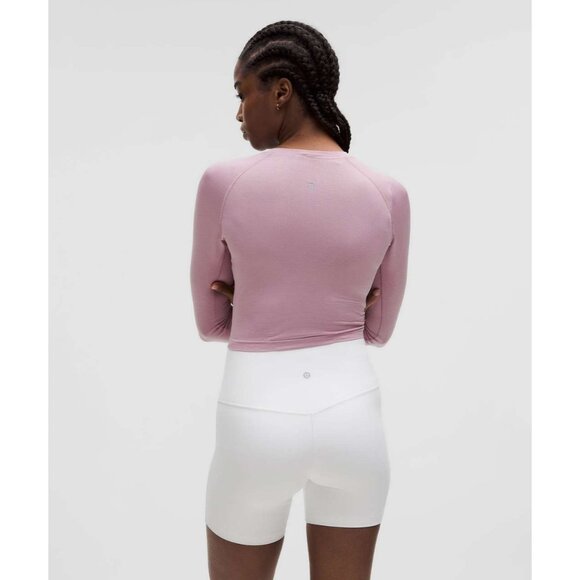 Lululemon Swiftly Tech Cropped Long-Sleeve Shirt 2.0 Rose Blush Size 18 Womens - Picture 5 of 5